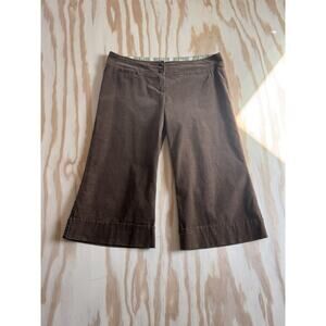 KLd Signature Women’s 32X17 Brown Corduroy Culottes Pants No Size Tag Wide Leg